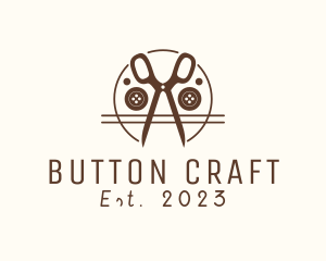 Tailor Scissors Buttons logo design