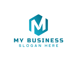 Hexagon Startup Business Letter M logo design