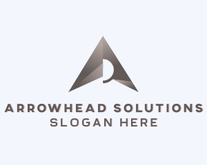 Arrowhead Location Tracker Letter A logo design