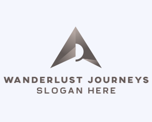 Travelling - Arrowhead Location Tracker Letter A logo design