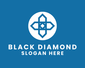 Geometric Diamond Cross logo design