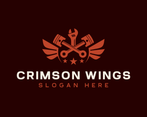 Winged Automotive Mechanic logo design