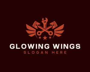 Winged Automotive Mechanic logo design