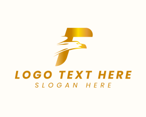 Airport - Flying Eagle Letter F logo design
