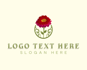 Gardening - Zinnias Flower Nature logo design