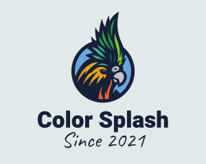 Colorful Parrot Head logo design