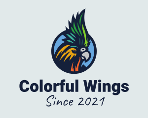 Colorful Parrot Head logo design