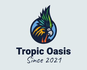 Tropic - Colorful Parrot Head logo design