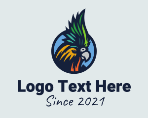Tropic - Colorful Parrot Head logo design