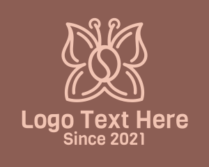 Coffee Bean - Butterfly Coffee Bean logo design