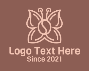 Pour Over - Butterfly Coffee Bean logo design