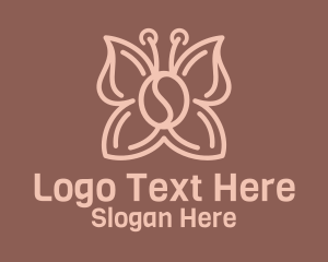 Butterfly Coffee Bean  Logo