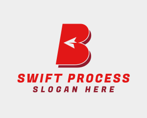 Processing - Arrow Forwarding Letter B logo design