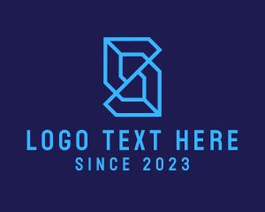Digital - Geometric Tech Letter S logo design