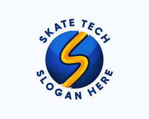 Tech 3d Sphere Letter S logo design