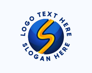 Startup - Tech 3d Sphere Letter S logo design