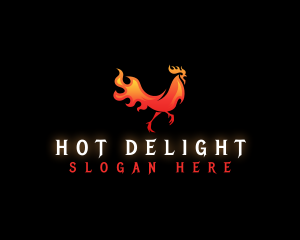 Grill Flame Chicken logo design