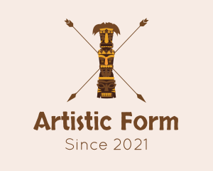 Sculpture - Ethnic Totem Pole logo design