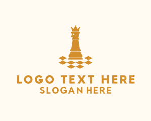 Board Game - King Chess Piece logo design