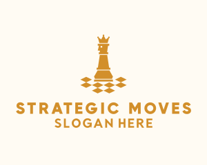 King Chess Piece logo design