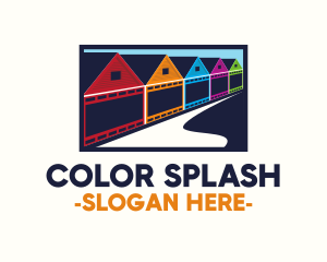 Colorful Neighborhood House logo design