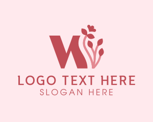 Letter W - Feminine Floral Business logo design
