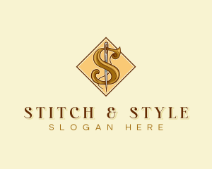 Tailor Dressmaker Letter S logo design