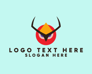 Horns - Round Angry Owl logo design