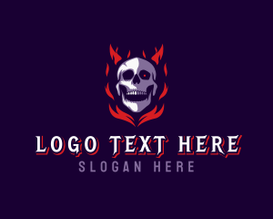 Horror - Fire Skull Devil logo design