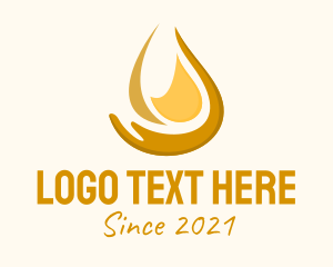 Droplet - Gold Hand Oil logo design