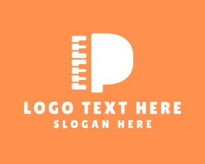 Letter P - Piano Letter P logo design
