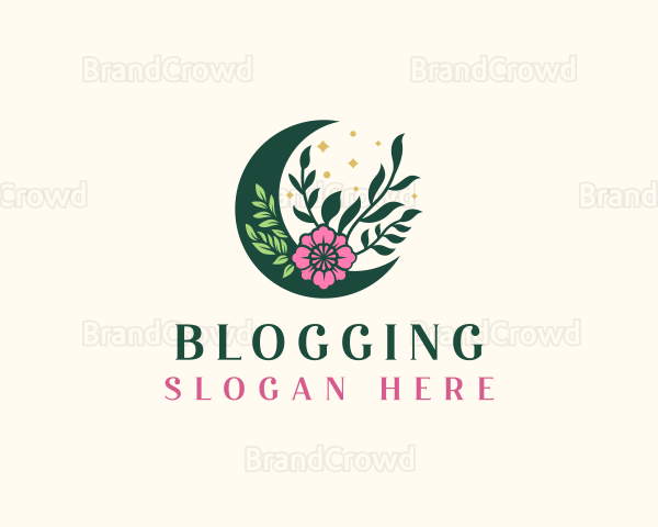 Floral Moon Ornament Logo