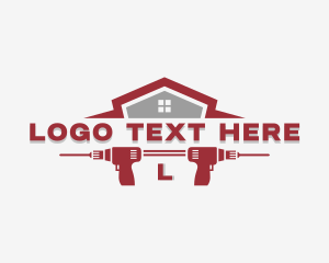 House - Construction Drill Tool logo design
