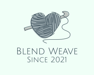 Interweave - Knitting Heart Yarn logo design