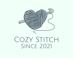 Knitwork - Knitting Heart Yarn logo design