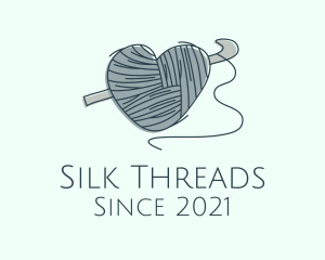 Knitting Heart Yarn logo design