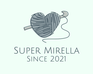 Thread - Knitting Heart Yarn logo design
