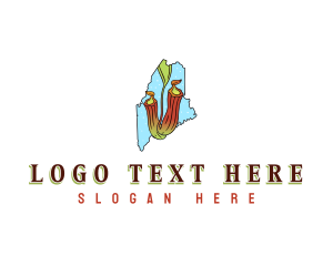 Map - Maine Pitcher Plant logo design