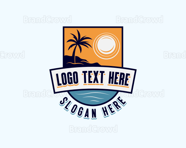 Tropical Island Beach Logo