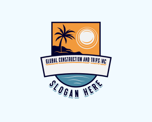 Tropical Island Beach Logo