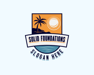 Tropical Island Beach Logo