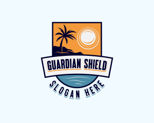 Resort - Tropical Island Beach logo design