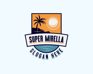 Tour Guide - Tropical Island Beach logo design