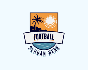 Surfer - Tropical Island Beach logo design