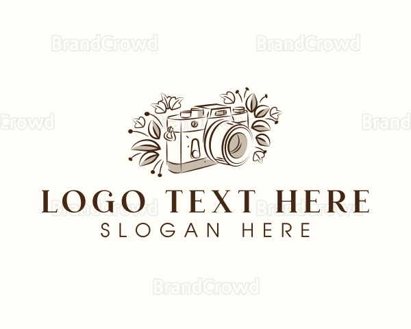 Camera Photography Floral Logo