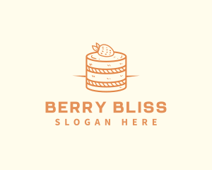 Strawberry - Strawberry Shortcake Cake logo design