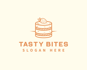 Delicious - Strawberry Shortcake Cake logo design