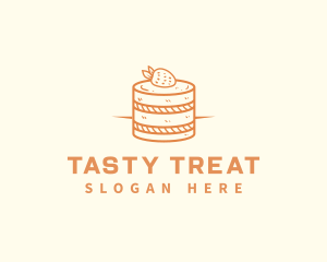 Yummy - Strawberry Shortcake Cake logo design