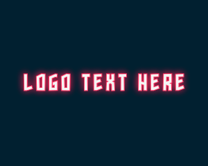 Gamer - Red Neon Light Wordmark logo design