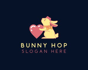 Bunny Ribbon Heart logo design